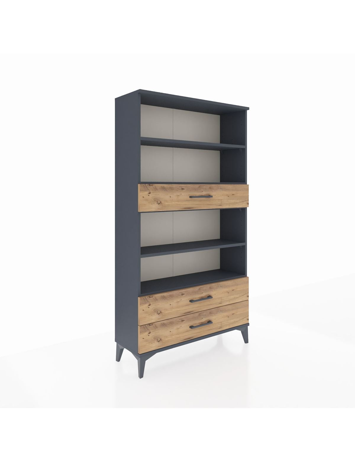 Arges Dolap 4 Raflı 3 Çekmeceli 88x30x163 Antrasit-Çam