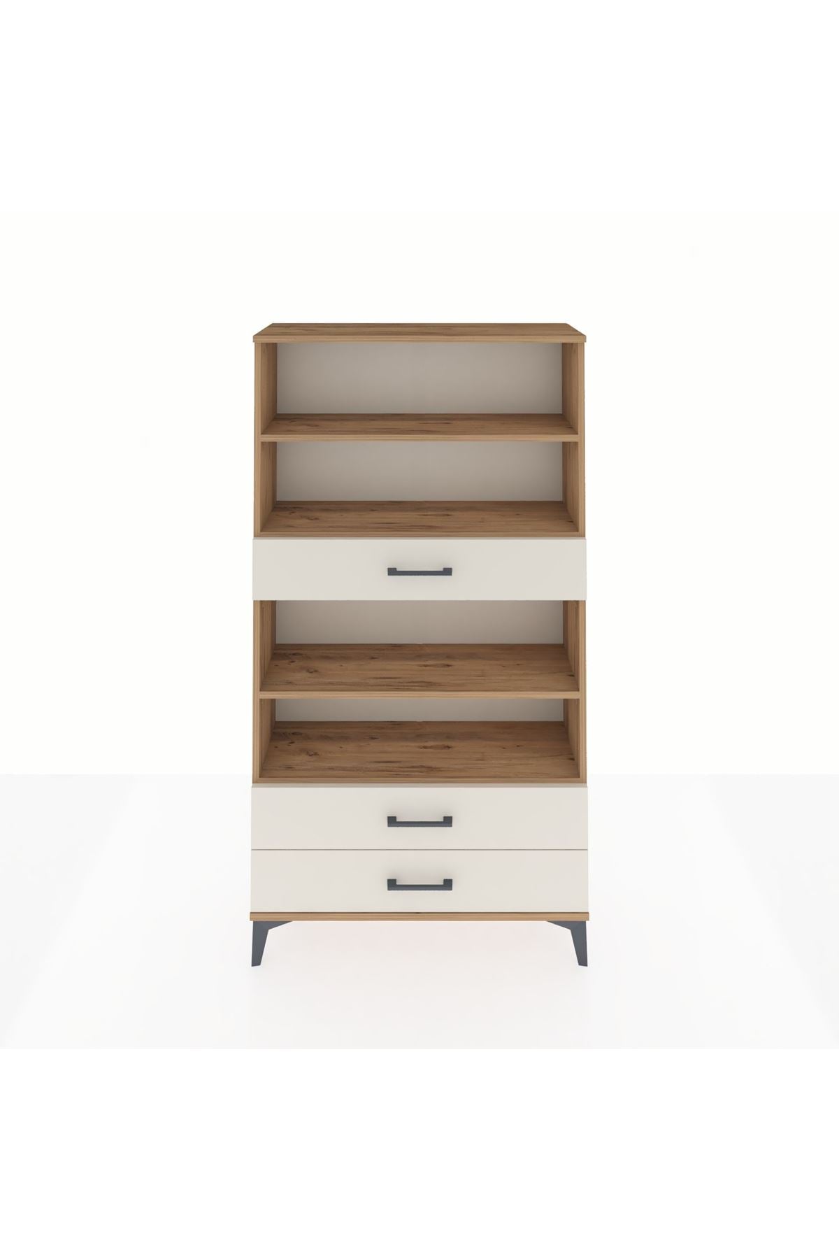 Arges Dolap 4 Raflı 3 Çekmeceli 88x30x163 Çam-Aytaşı