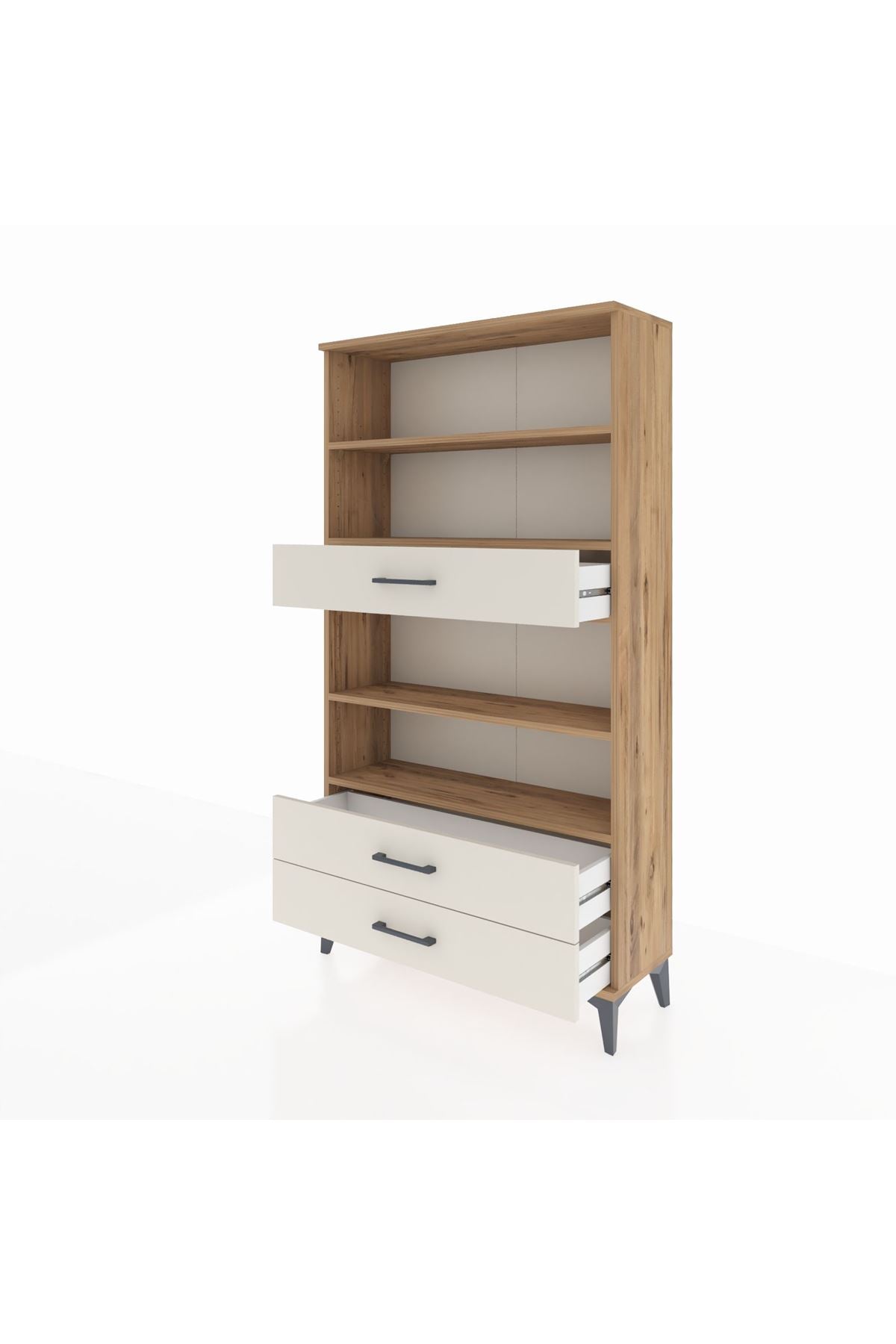 Arges Dolap 4 Raflı 3 Çekmeceli 88x30x163 Çam-Aytaşı