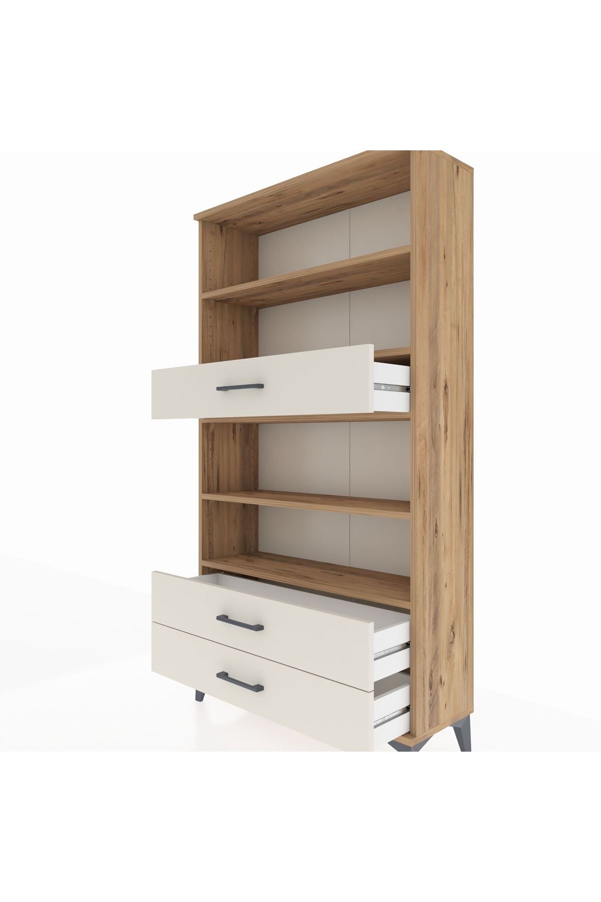 Arges Dolap 4 Raflı 3 Çekmeceli 88x30x163 Çam-Aytaşı