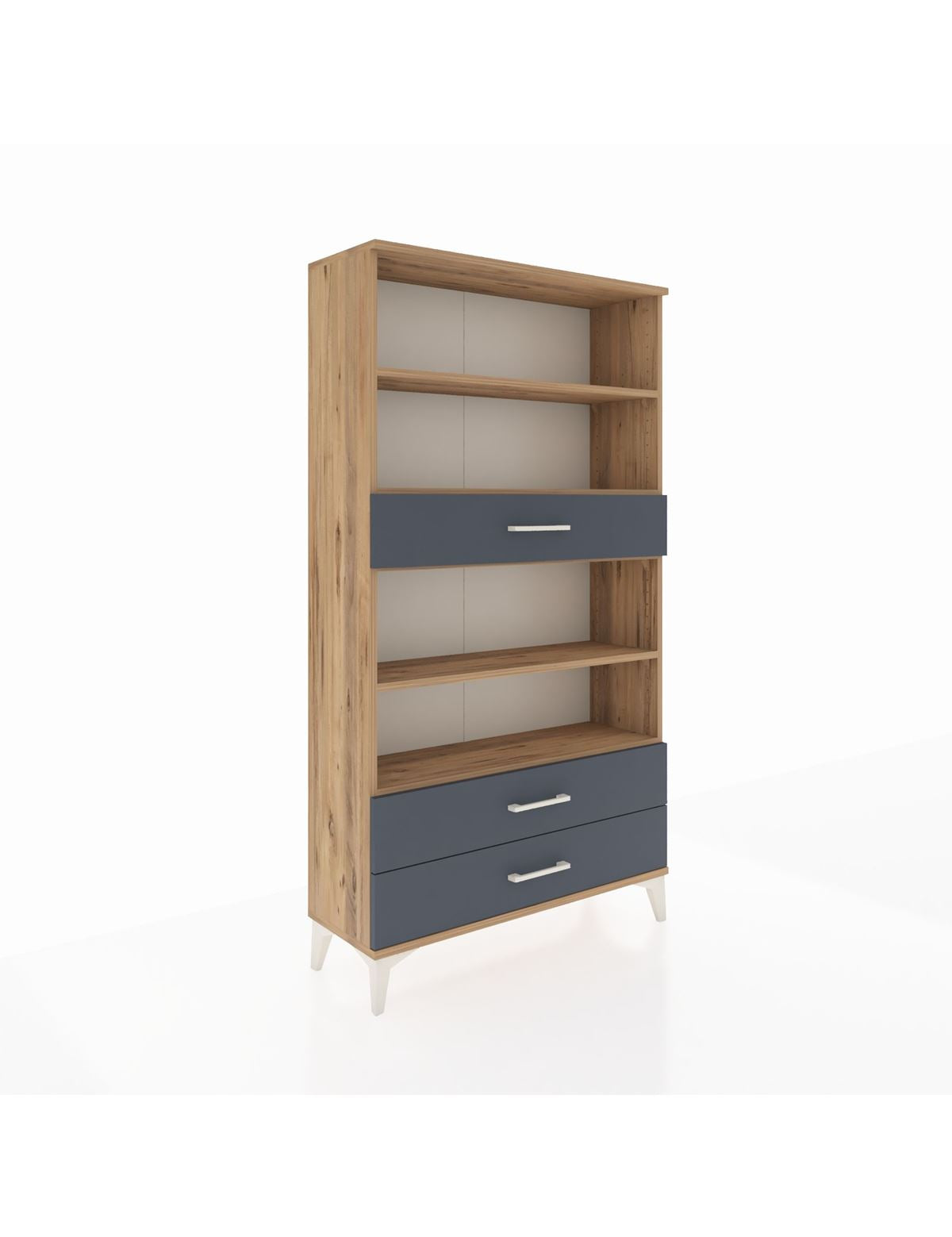 Arges Dolap 4 Raflı 3 Çekmeceli 88x30x163 Çam-Antrasit