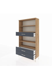 Arges Dolap 4 Raflı 3 Çekmeceli 88x30x163 Çam-Antrasit