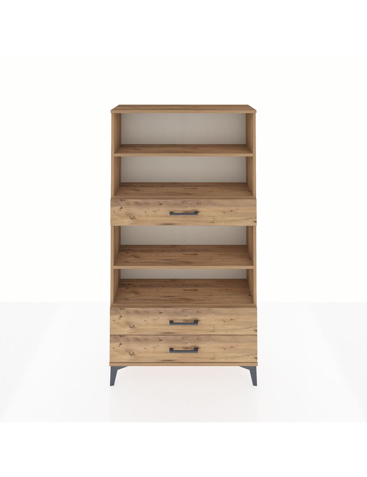 Arges Dolap 4 Raflı 3 Çekmeceli 88x30x163 Çam-Çam