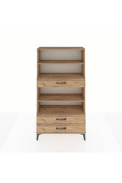 Arges Dolap 4 Raflı 3 Çekmeceli 88x30x163 Çam-Çam