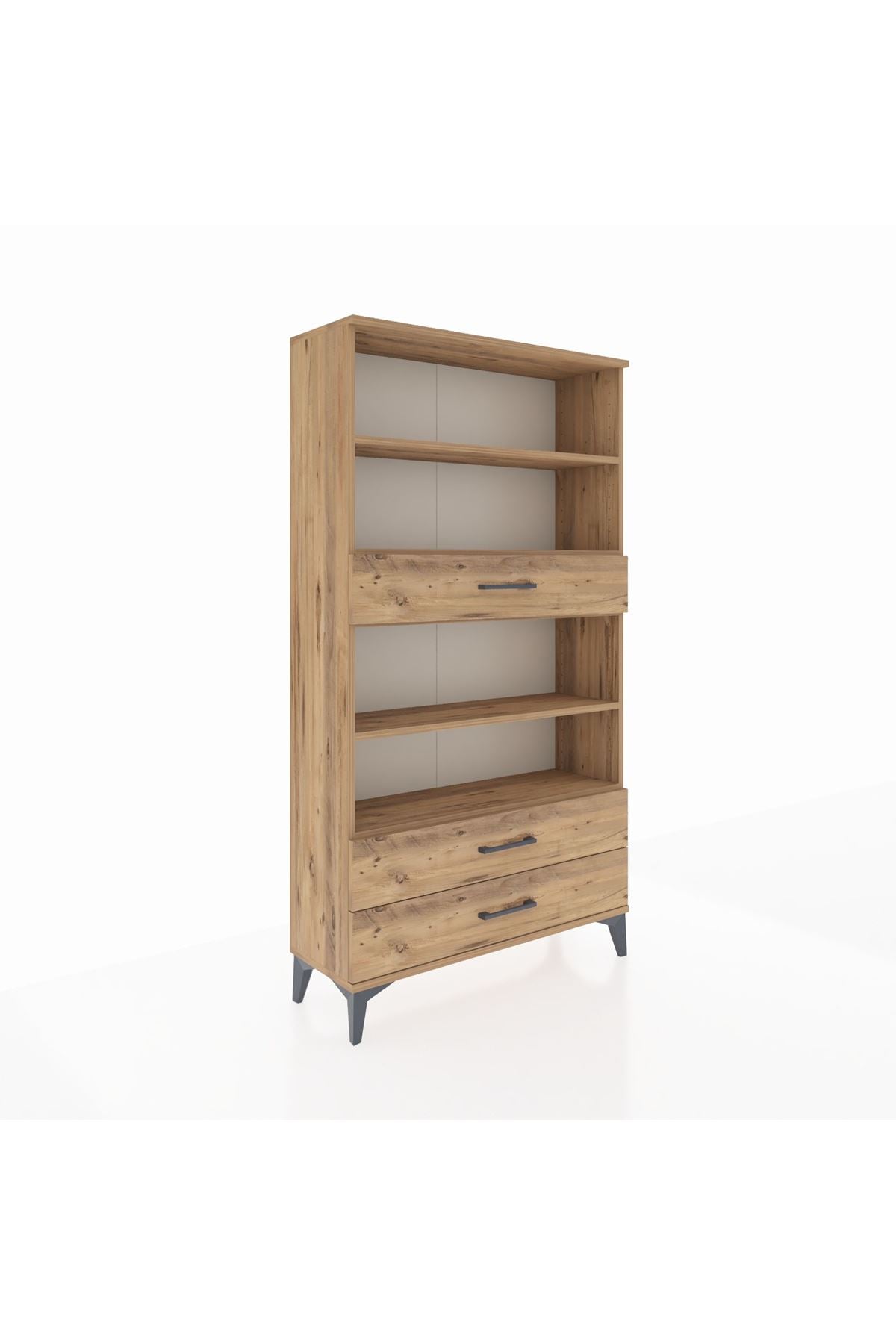 Arges Dolap 4 Raflı 3 Çekmeceli 88x30x163 Çam-Çam