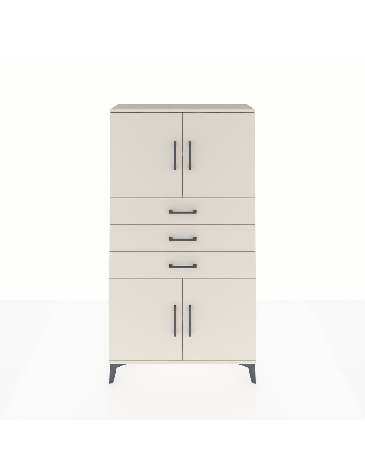 Arges Dolap 3 Raflı 3 Çekmeceli 4 Kapaklı 88x30x163 Aytaşı-Aytaşı