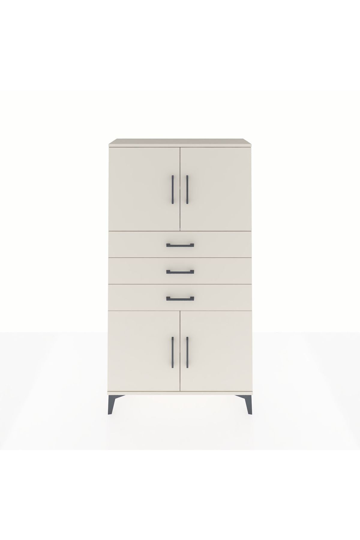 Arges Dolap 3 Raflı 3 Çekmeceli 4 Kapaklı 88x30x163 Aytaşı-Aytaşı