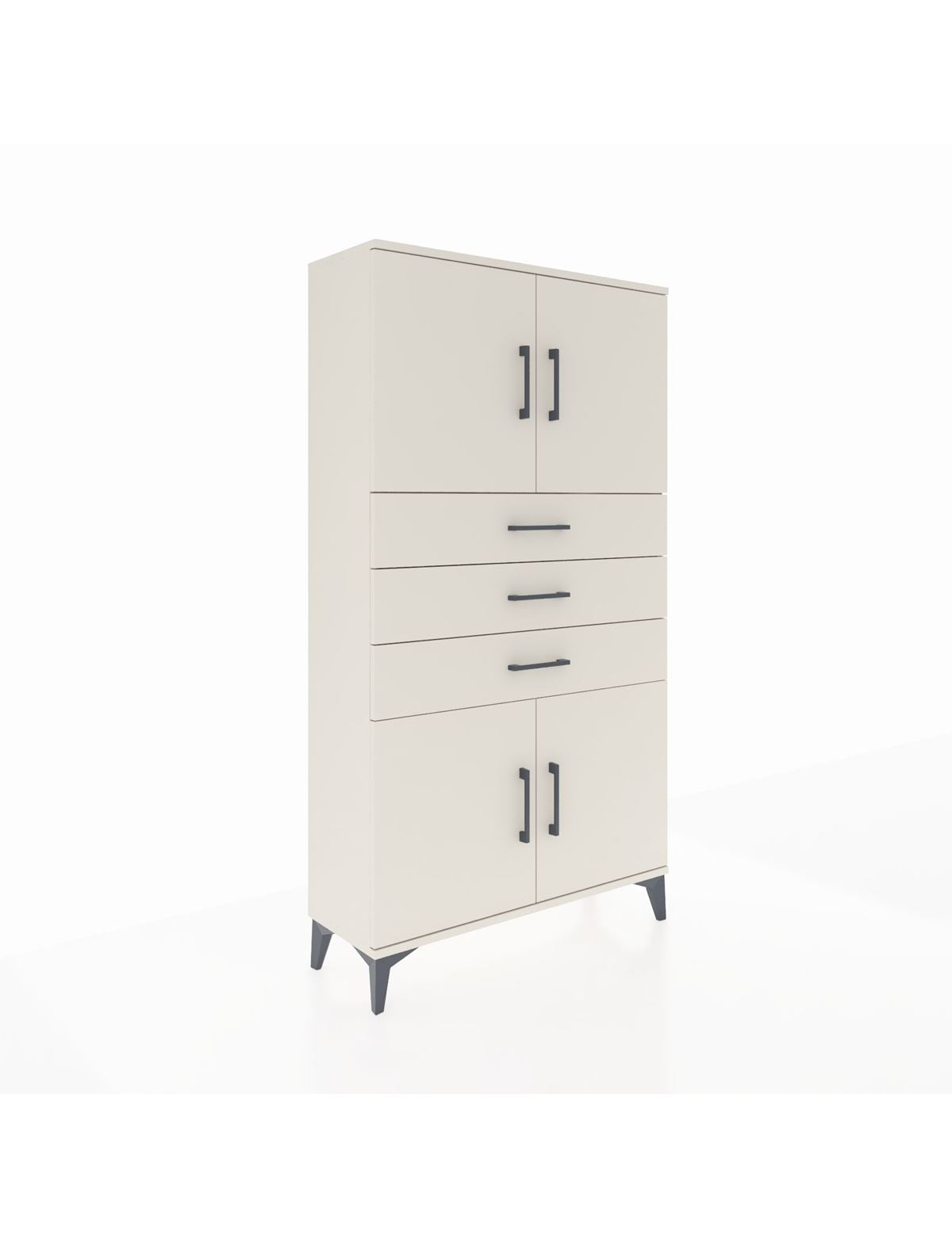 Arges Dolap 3 Raflı 3 Çekmeceli 4 Kapaklı 88x30x163 Aytaşı-Aytaşı