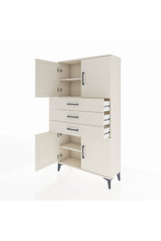 Arges Dolap 3 Raflı 3 Çekmeceli 4 Kapaklı 88x30x163 Aytaşı-Aytaşı