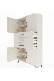 Arges Dolap 3 Raflı 3 Çekmeceli 4 Kapaklı 88x30x163 Aytaşı-Aytaşı