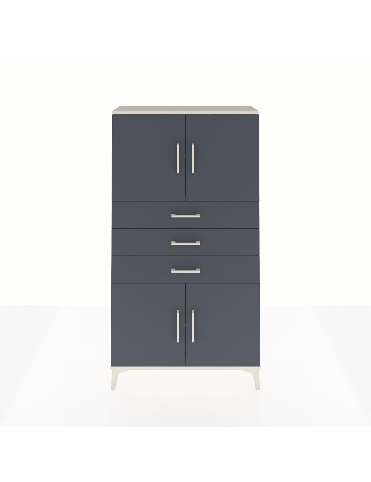 Arges Dolap 3 Raflı 3 Çekmeceli 4 Kapaklı 88x30x163 Aytaşı-Antrasit