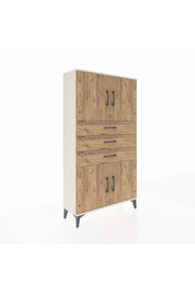 Arges Dolap 3 Raflı 3 Çekmeceli 4 Kapaklı 88x30x163 Aytaşı-Çam