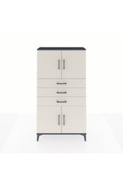 Arges Dolap 3 Raflı 3 Çekmeceli 4 Kapaklı 88x30x163 Antrasit-Aytaşı