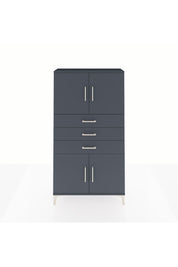 Arges Dolap 3 Raflı 3 Çekmeceli 4 Kapaklı 88x30x163 Antrasit-Antrasit