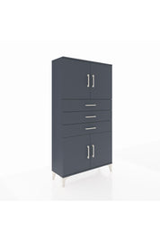 Arges Dolap 3 Raflı 3 Çekmeceli 4 Kapaklı 88x30x163 Antrasit-Antrasit