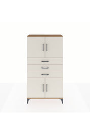 Arges Dolap 3 Raflı 3 Çekmeceli 4 Kapaklı 88x30x163 Çam-Aytaşı