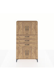 Arges Dolap 3 Raflı 3 Çekmeceli 4 Kapaklı 88x30x163 Çam-Çam
