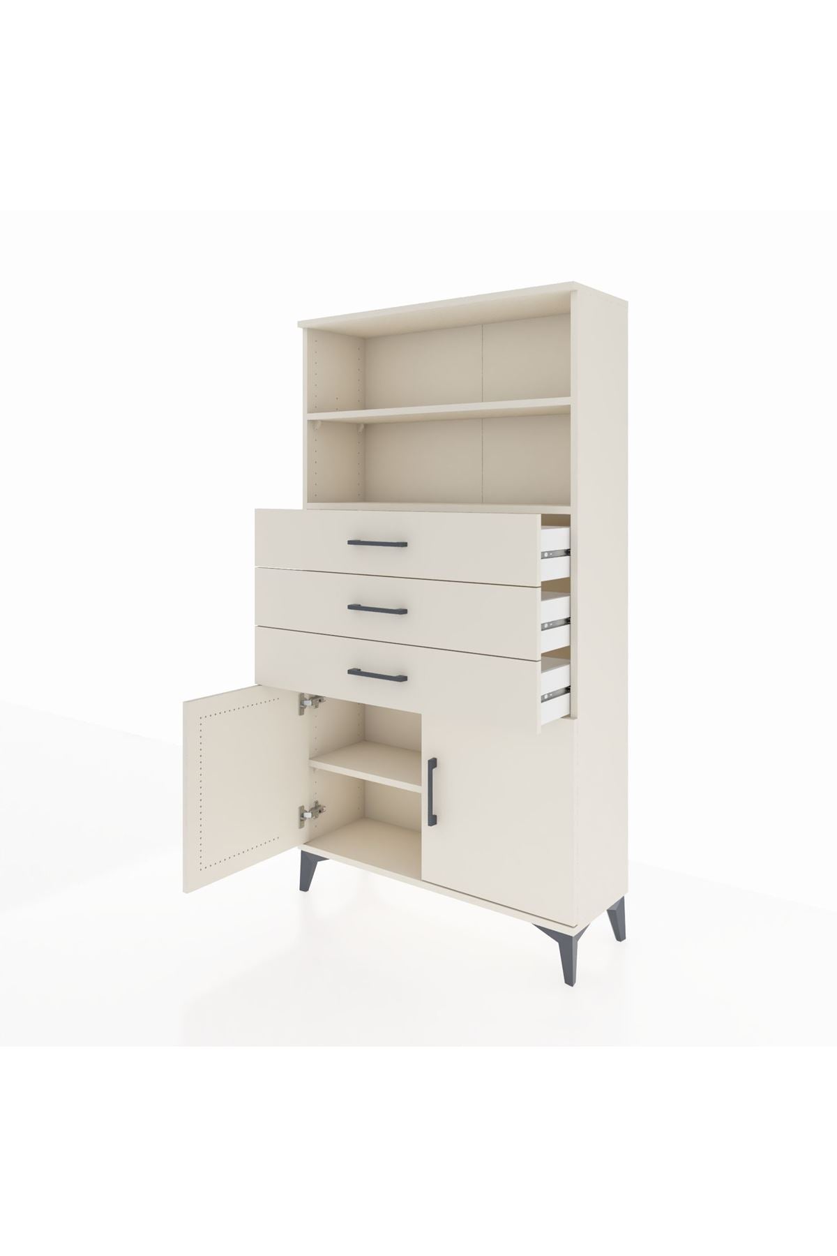 Arges Dolap 3 Raflı 3 Çekmeceli 2 Kapaklı 88x30x163 Aytaşı-Aytaşı