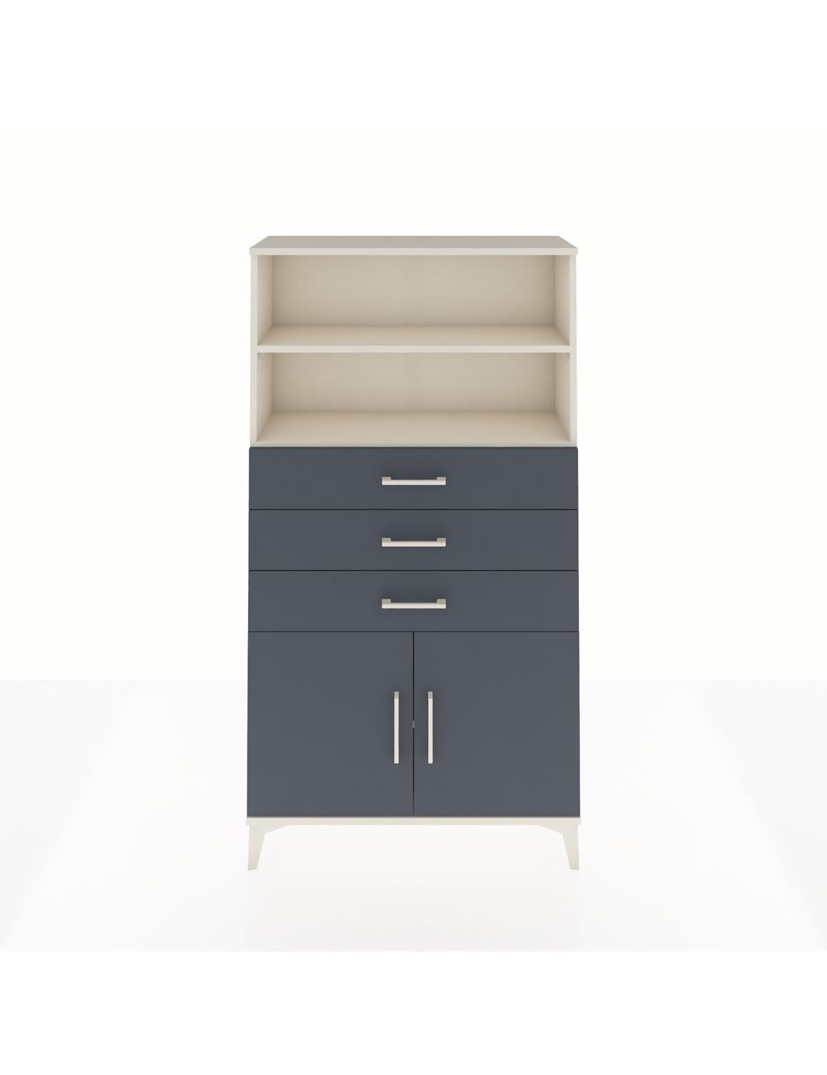 Arges Dolap 3 Raflı 3 Çekmeceli 2 Kapaklı 88x30x163 Aytaşı-Antrasit