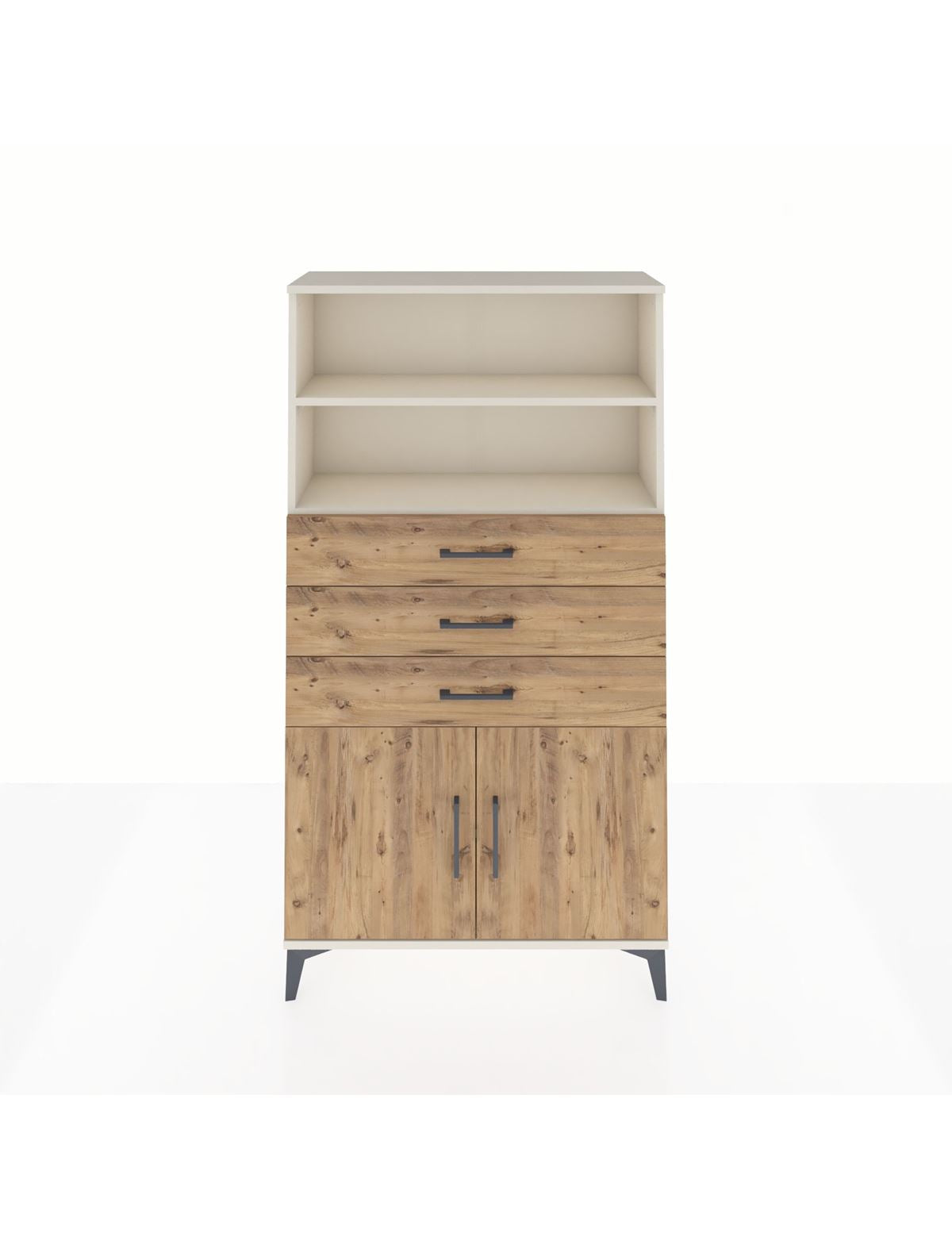 Arges Dolap 3 Raflı 3 Çekmeceli 2 Kapaklı 88x30x163 Aytaşı-Çam