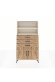 Arges Dolap 3 Raflı 3 Çekmeceli 2 Kapaklı 88x30x163 Aytaşı-Çam