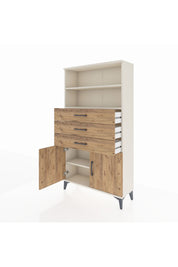 Arges Dolap 3 Raflı 3 Çekmeceli 2 Kapaklı 88x30x163 Aytaşı-Çam