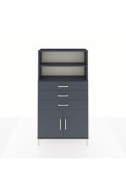 Arges Dolap 3 Raflı 3 Çekmeceli 2 Kapaklı 88x30x163 Antrasit-Antrasit