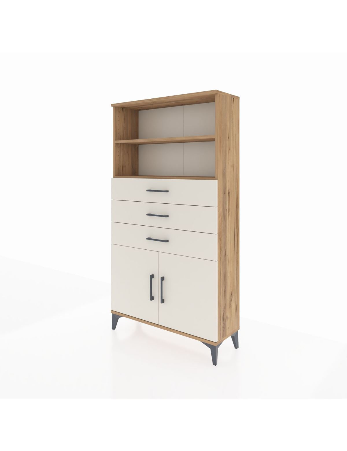 Arges Dolap 3 Raflı 3 Çekmeceli 2 Kapaklı 88x30x163 - S21M096V7A
