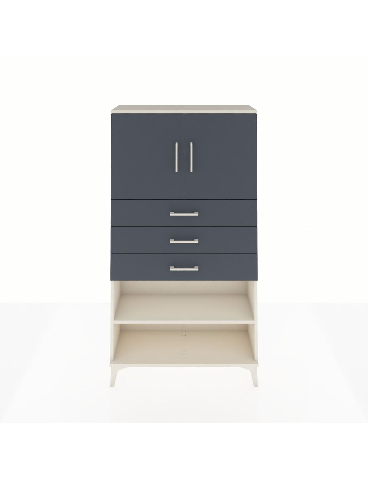 Arges Dolap 3 Raflı 3 Çekmeceli 2 Kapaklı 88x30x163 Aytaşı-Antrasit