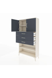 Arges Dolap 3 Raflı 3 Çekmeceli 2 Kapaklı 88x30x163 Aytaşı-Antrasit