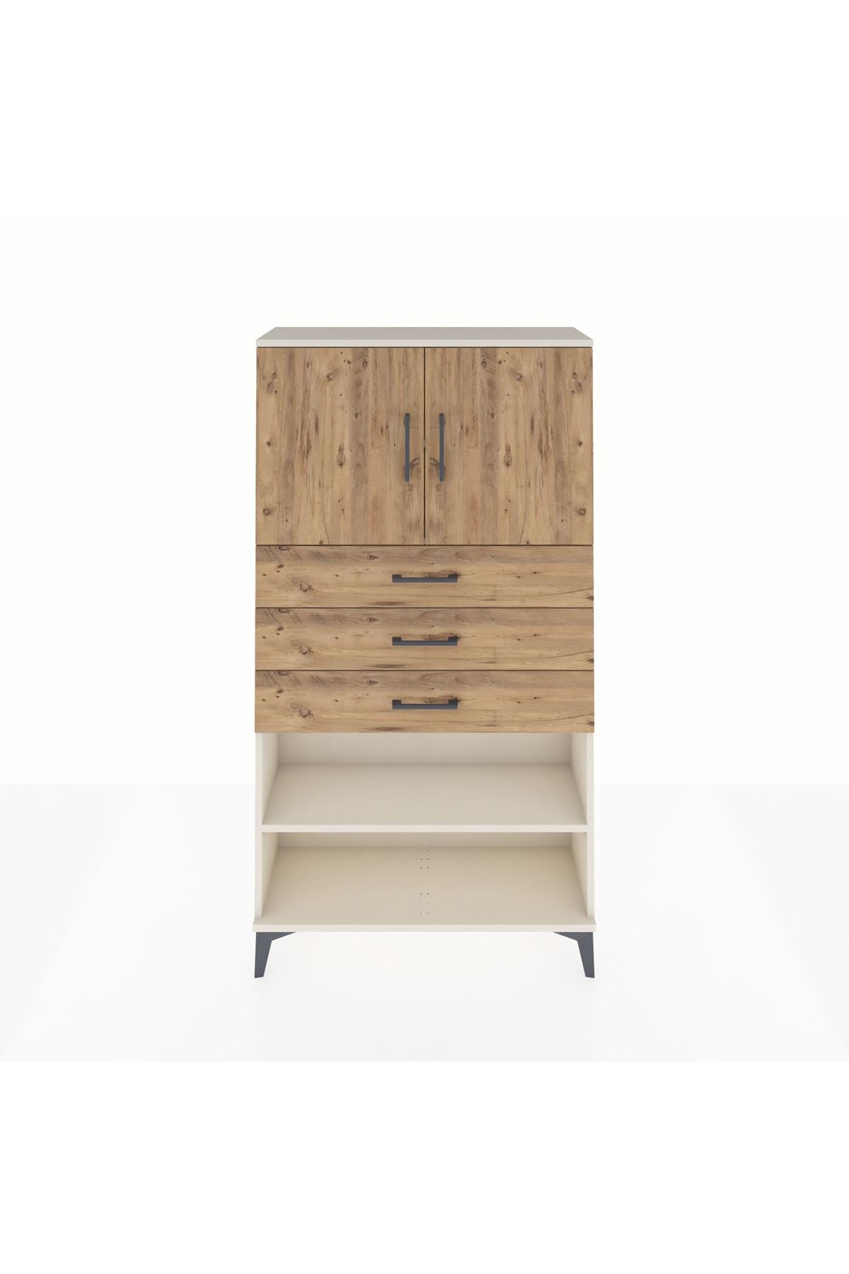 Arges Dolap 3 Raflı 3 Çekmeceli 2 Kapaklı 88x30x163 Aytaşı-Çam