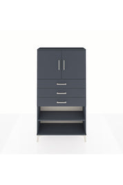 Arges Dolap 3 Raflı 3 Çekmeceli 2 Kapaklı 88x30x163 Antrasit-Antrasit