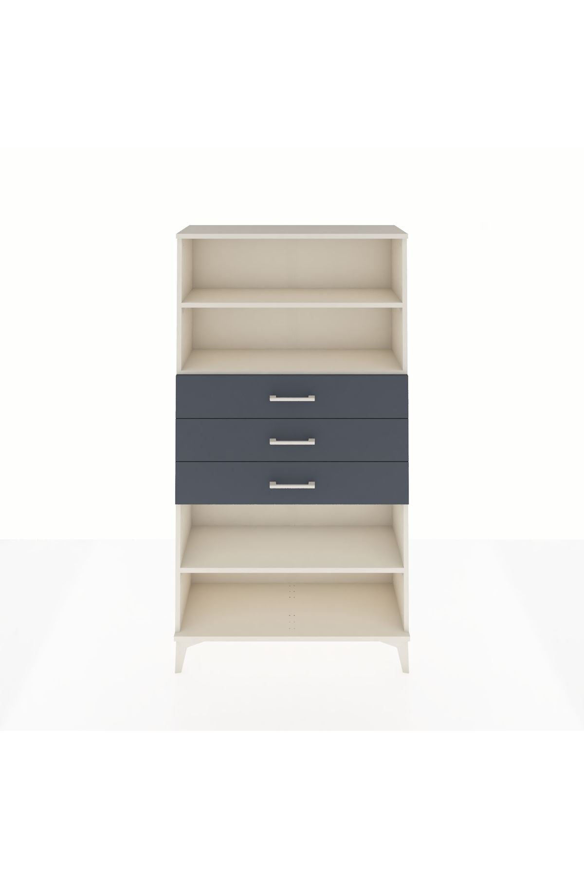 Arges Dolap 3 Raflı 3 Çekmeceli 88x30x163 Aytaşı-Antrasit