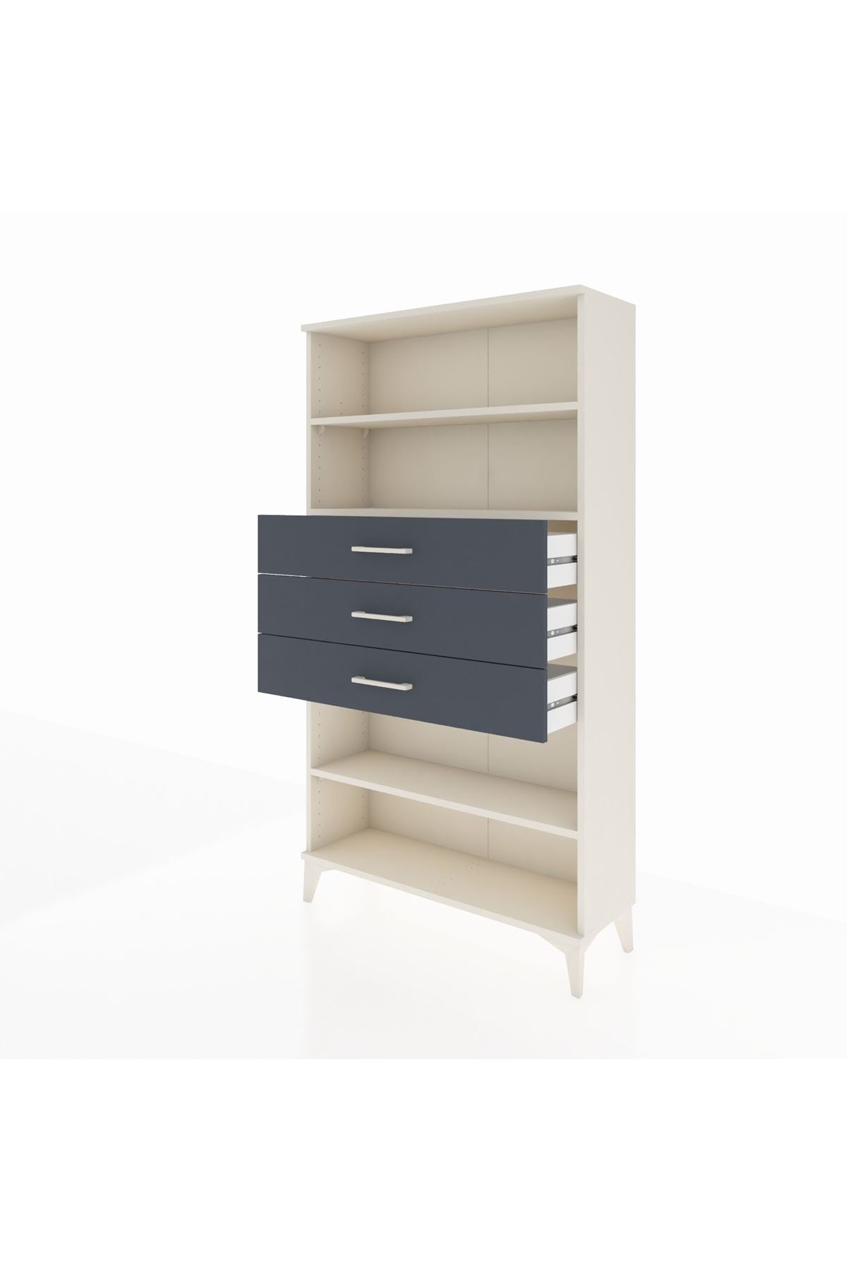 Arges Dolap 3 Raflı 3 Çekmeceli 88x30x163 Aytaşı-Antrasit