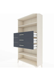 Arges Dolap 3 Raflı 3 Çekmeceli 88x30x163 Aytaşı-Antrasit