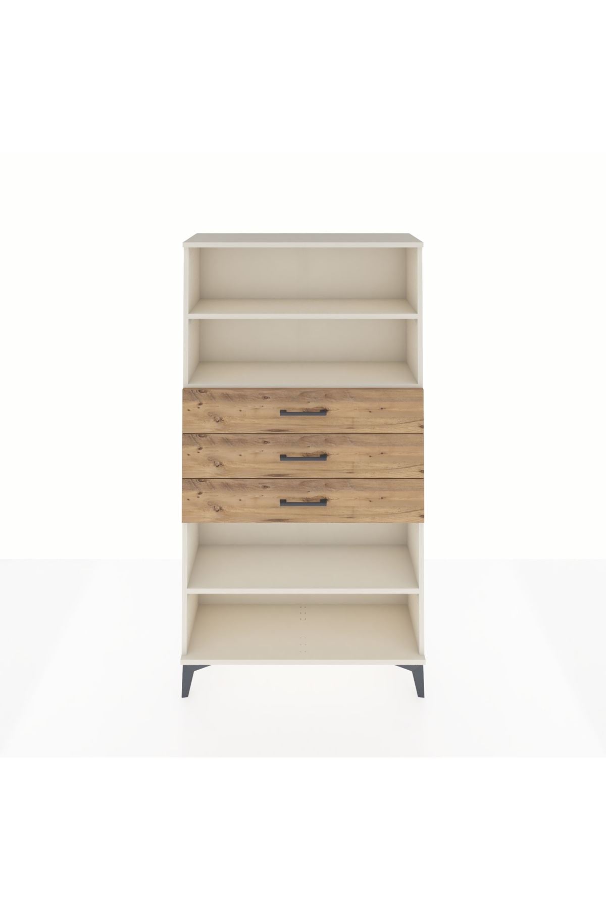 Arges Dolap 3 Raflı 3 Çekmeceli 88x30x163 Aytaşı-Çam