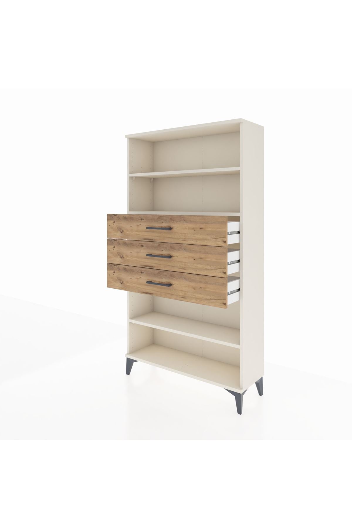 Arges Dolap 3 Raflı 3 Çekmeceli 88x30x163 Aytaşı-Çam