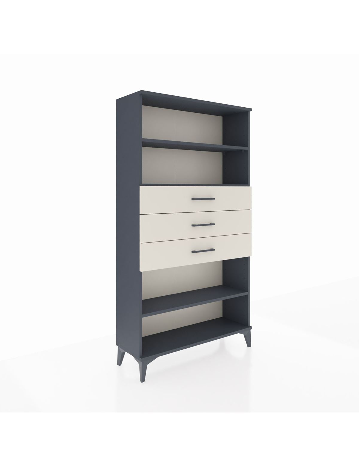 Arges Dolap 3 Raflı 3 Çekmeceli 88x30x163 Antrasit-Aytaşı