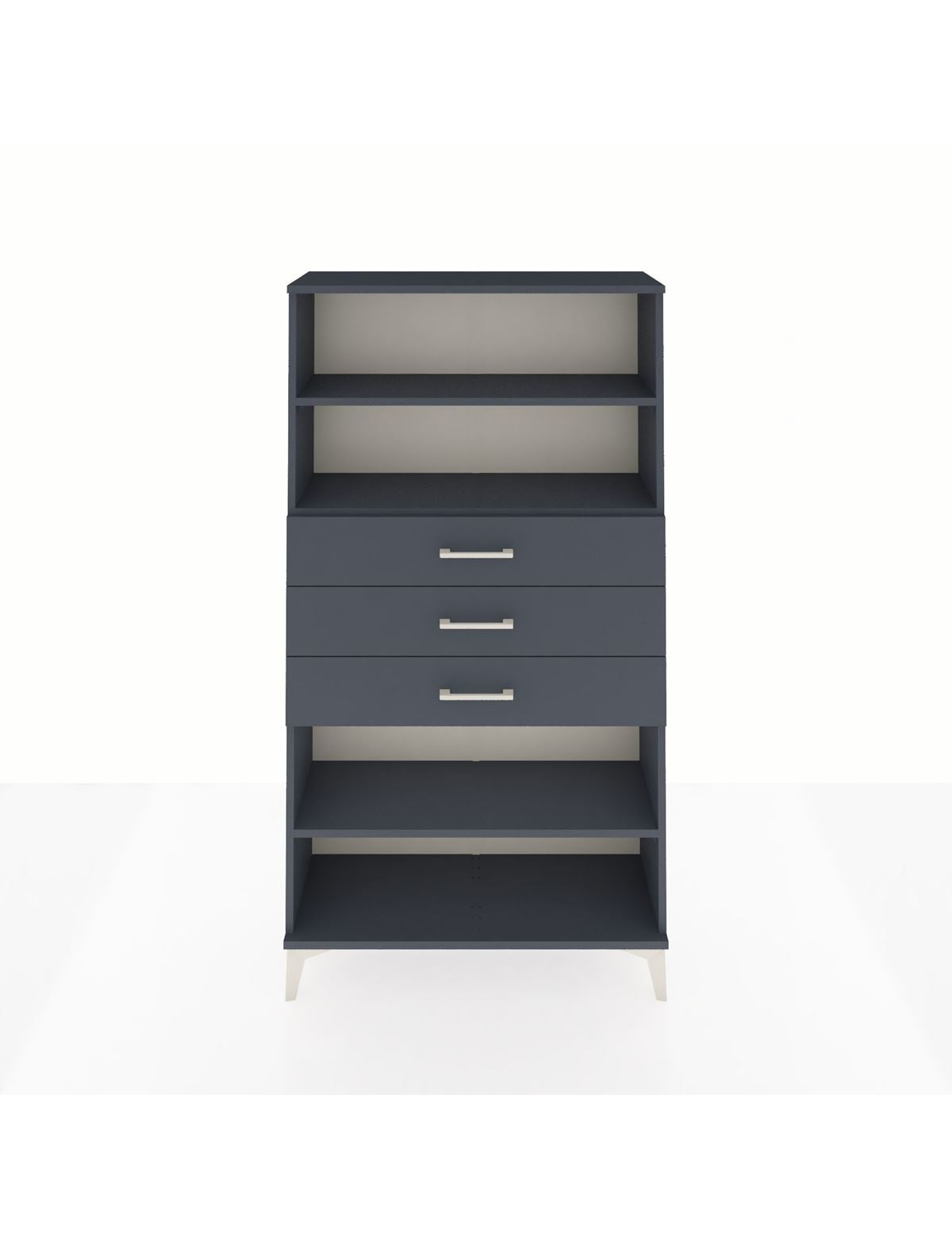 Arges Dolap 3 Raflı 3 Çekmeceli 88x30x163 Antrasit-Antrasit