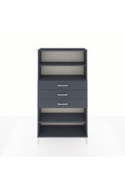 Arges Dolap 3 Raflı 3 Çekmeceli 88x30x163 Antrasit-Antrasit