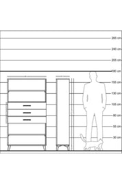 Arges Dolap 3 Raflı 3 Çekmeceli 88x30x163 Antrasit-Antrasit