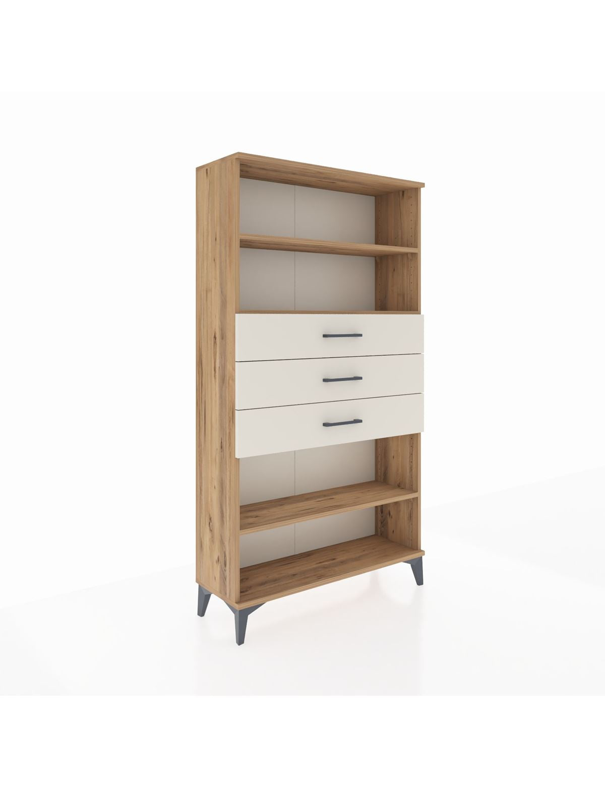 Arges Dolap 3 Raflı 3 Çekmeceli 88x30x163 Çam-Aytaşı