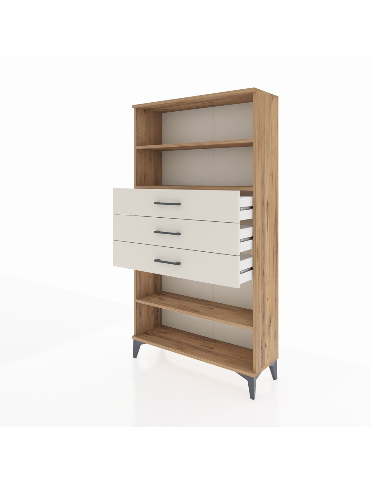 Arges Dolap 3 Raflı 3 Çekmeceli 88x30x163 - S21M098V7A