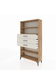 Arges Dolap 3 Raflı 3 Çekmeceli 88x30x163 Çam-Aytaşı