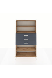 Arges Dolap 3 Raflı 3 Çekmeceli 88x30x163 Çam-Antrasit