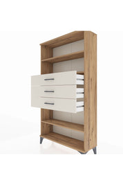 Arges Dolap 3 Raflı 3 Çekmeceli 88x30x163 Çam-Aytaşı