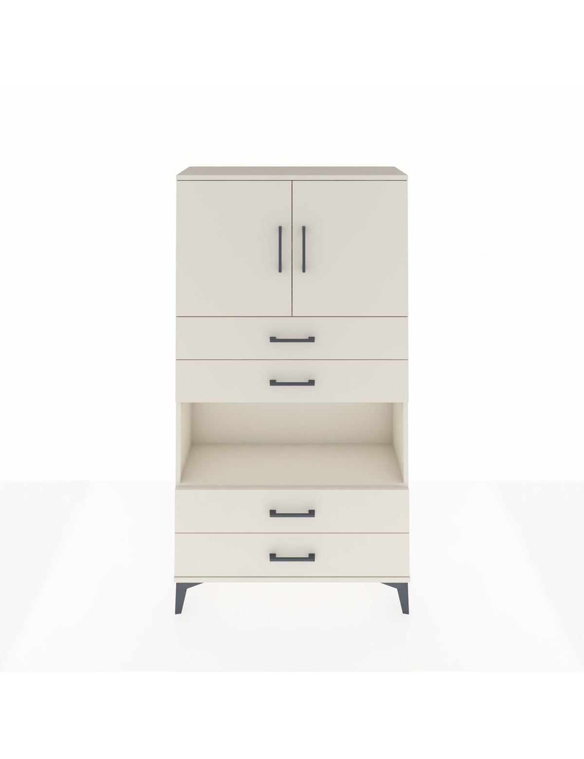 Arges Dolap 3 Raflı 4 Çekmeceli 2 Kapaklı 88x30x163 Aytaşı-Aytaşı