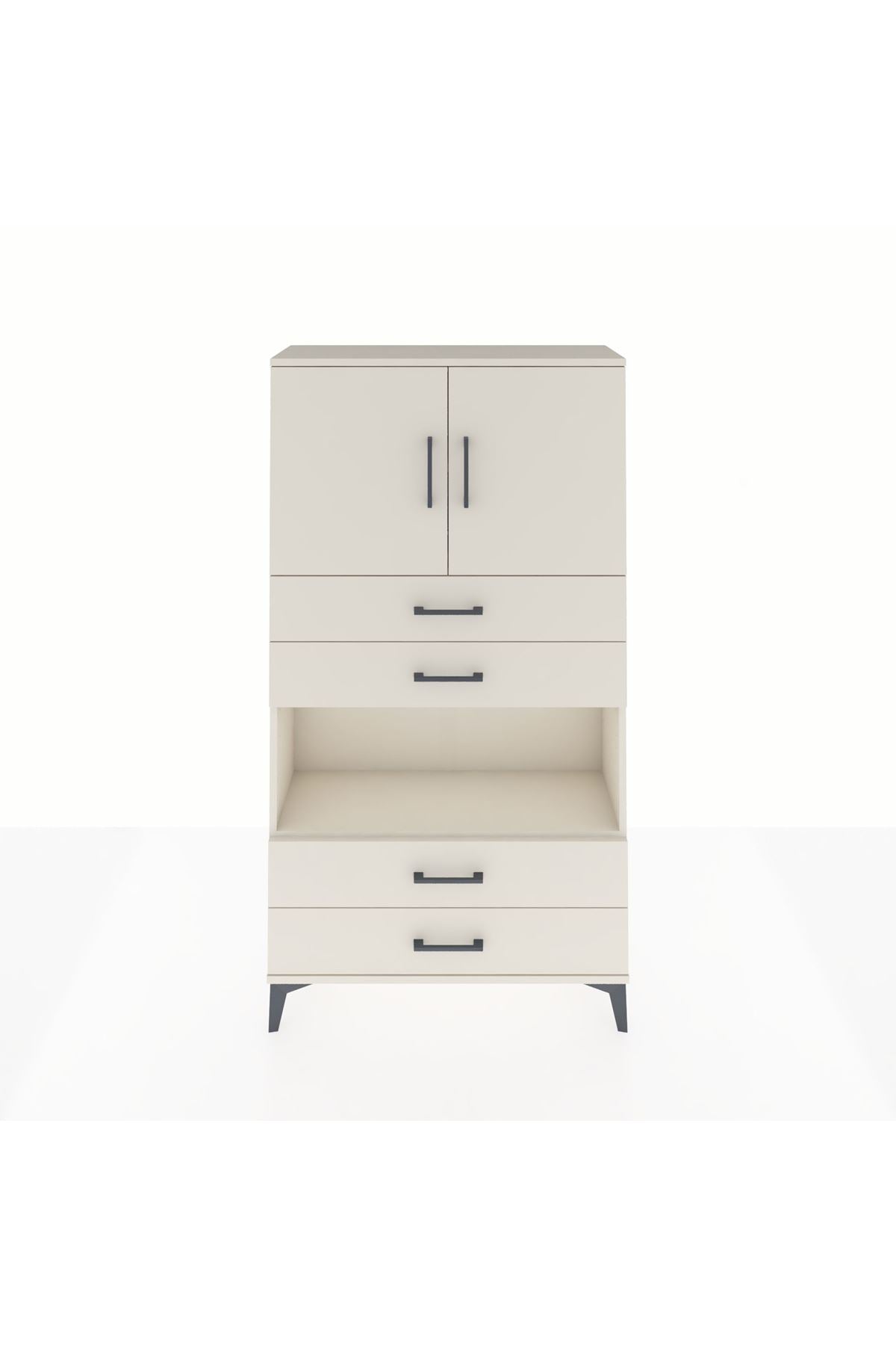 Arges Dolap 3 Raflı 4 Çekmeceli 2 Kapaklı 88x30x163 Aytaşı-Aytaşı