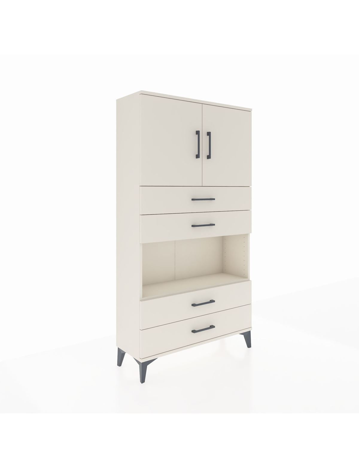 Arges Dolap 3 Raflı 4 Çekmeceli 2 Kapaklı 88x30x163 Aytaşı-Aytaşı