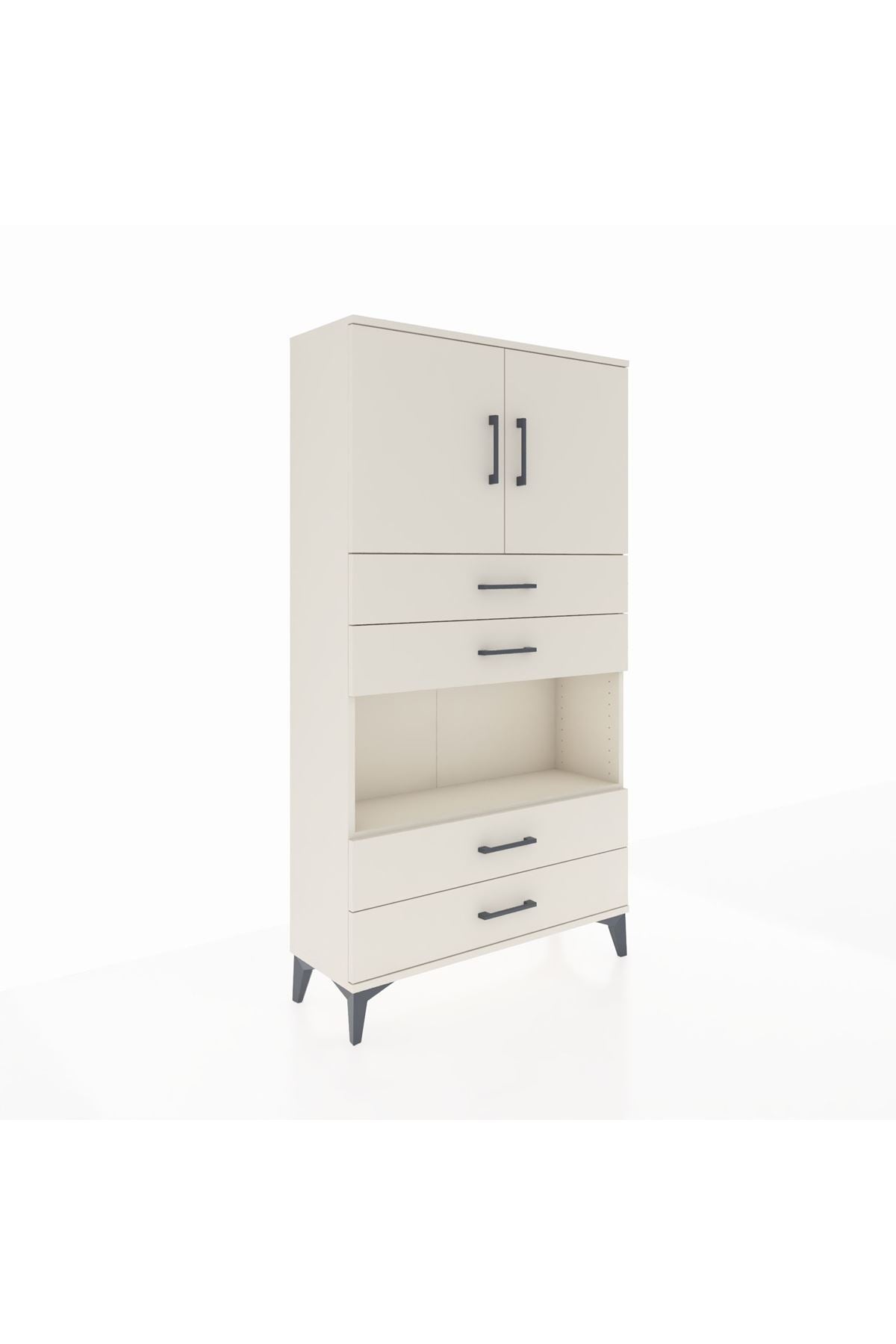 Arges Dolap 3 Raflı 4 Çekmeceli 2 Kapaklı 88x30x163 Aytaşı-Aytaşı